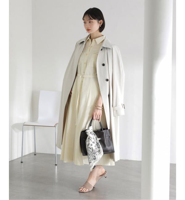  「【洗える】リベットシャツワンピース」|ワンピース|