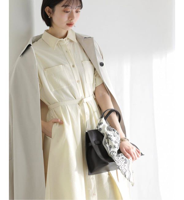  「【洗える】リベットシャツワンピース」|ワンピース|