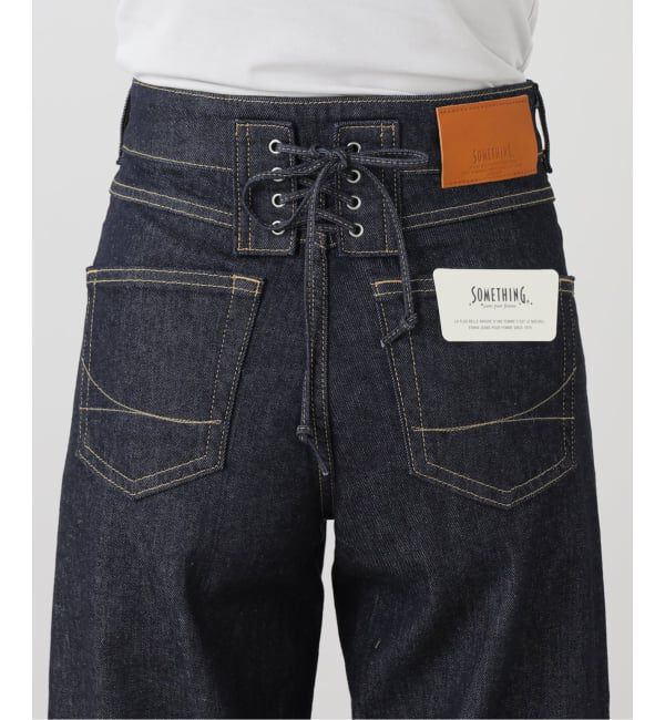  「【洗える】SOMETHING / サムシング LISA LACE UP WIDE」|デニム|