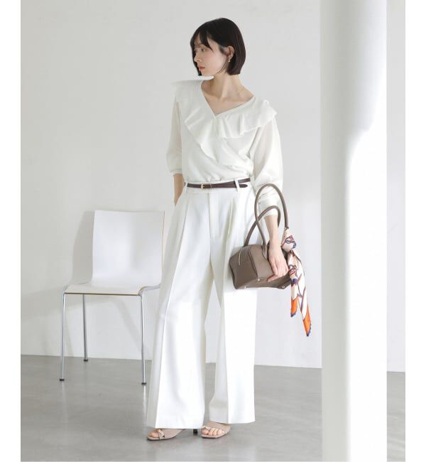  「【洗える】フリルニット」|ニット・セーター|