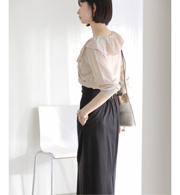  「【洗える】フリルニット」|ニット・セーター|