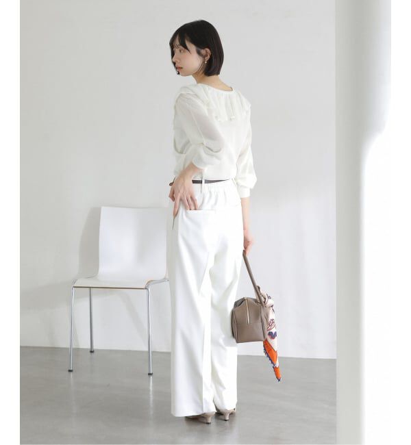  「【洗える】フリルニット」|ニット・セーター|