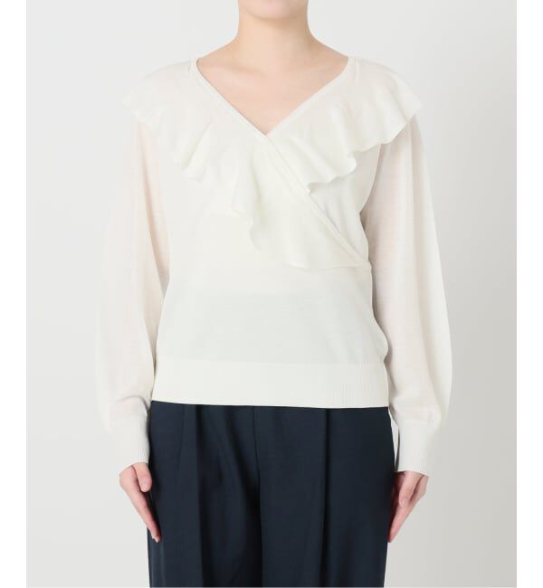  「【洗える】フリルニット」|ニット・セーター|