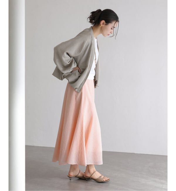  「【洗える】シアーチェックパネルスカート」|スカート|