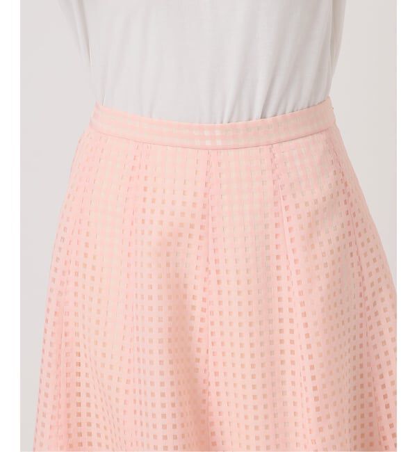  「【洗える】シアーチェックパネルスカート」|スカート|