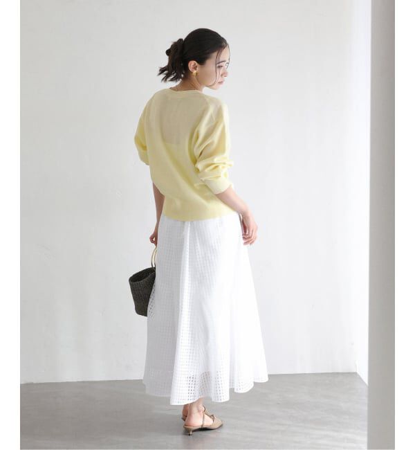  「【洗える】シアーチェックパネルスカート」|スカート|