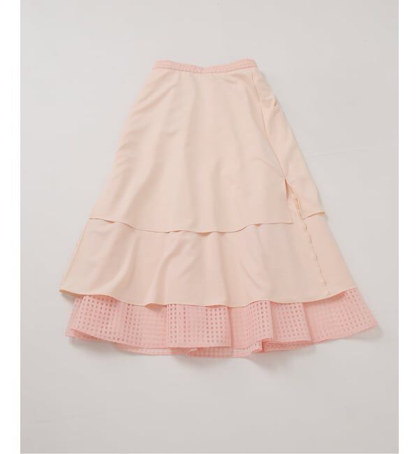  「【洗える】シアーチェックパネルスカート」|スカート|