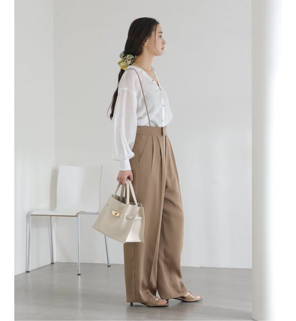  「【洗える】Vネックシアーシャツ」|シャツ・ブラウス|