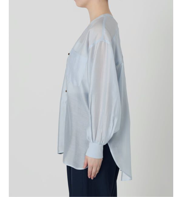  「【洗える】Vネックシアーシャツ」|シャツ・ブラウス|