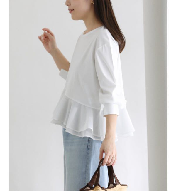  「【洗える】アシメペプラムカットソー」|Tシャツ・カットソー|