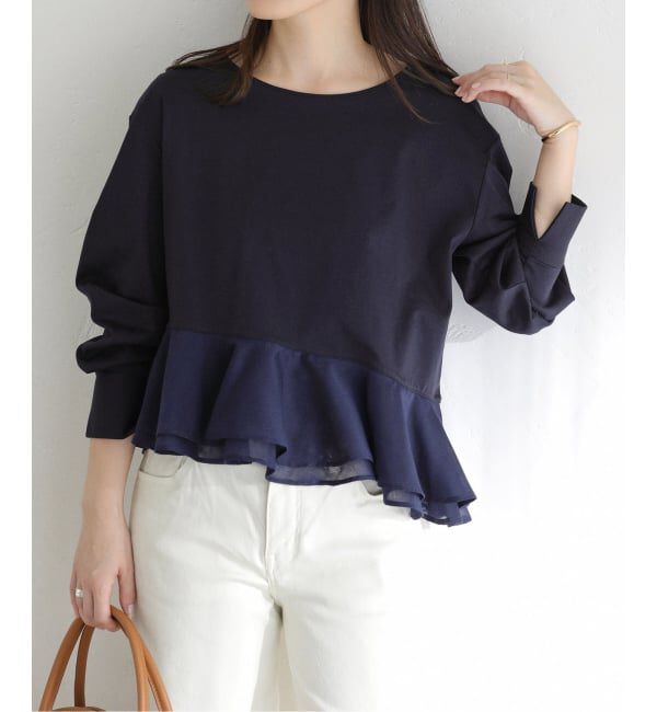  「【洗える】アシメペプラムカットソー」|Tシャツ・カットソー|