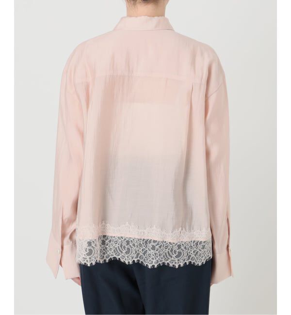  「【洗える】レーストリミングシャツ」|シャツ・ブラウス|