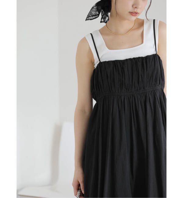  「《WEB限定予約》【洗える】ギャザーキャミワンピース」|ワンピース|