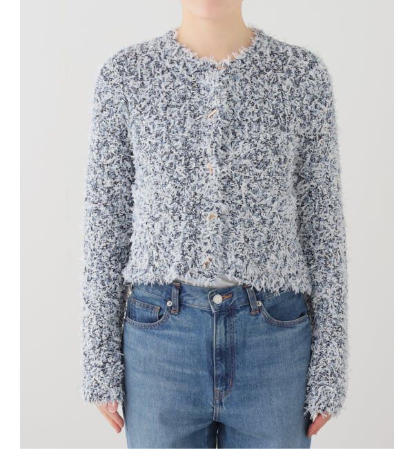  「【洗える】ツイードニットカーディガン」|カーディガン|