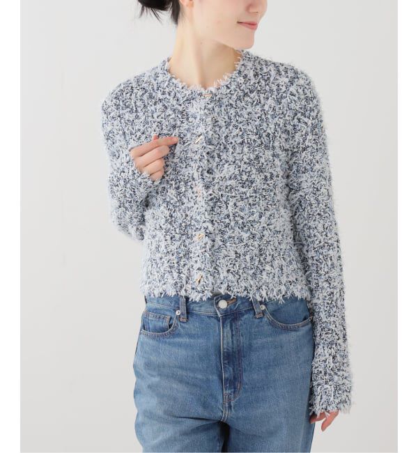  「【洗える】ツイードニットカーディガン」|カーディガン|