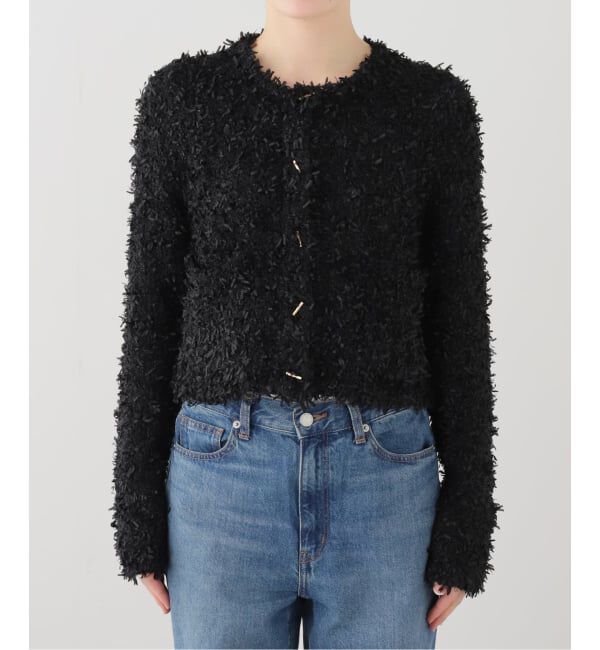  「【洗える】ツイードニットカーディガン」|カーディガン|