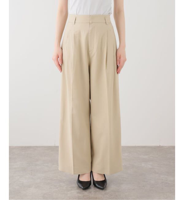  「【洗える】タックポケットワイドパンツ」|スラックス|