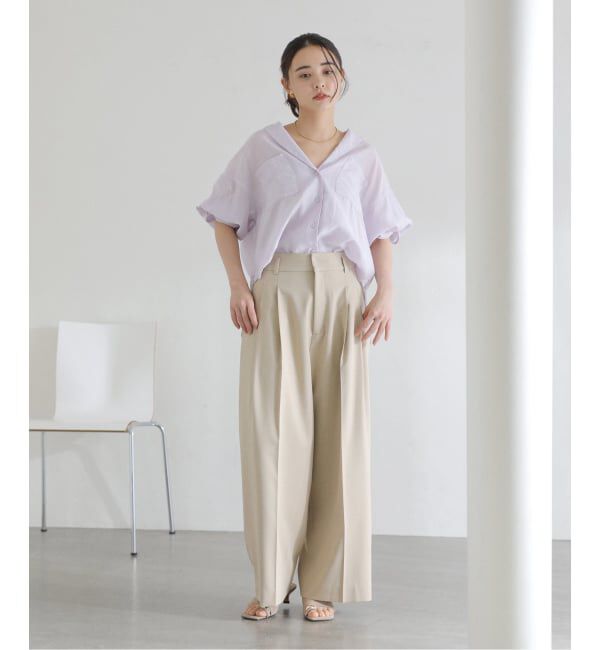  「【洗える】タックポケットワイドパンツ」|スラックス|