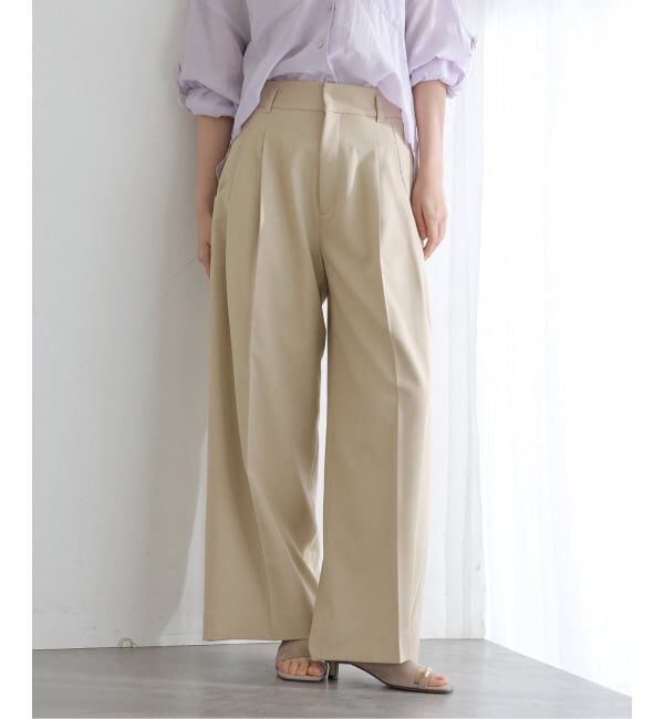  「【洗える】タックポケットワイドパンツ」|スラックス|