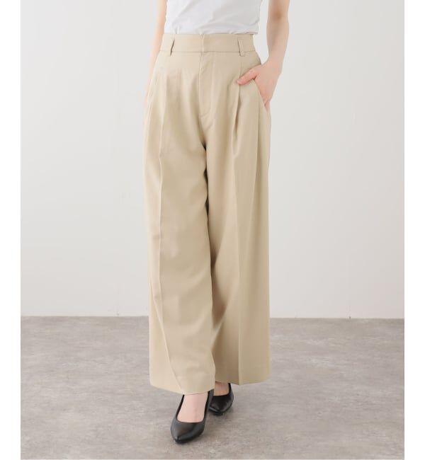  「【洗える】タックポケットワイドパンツ」|スラックス|