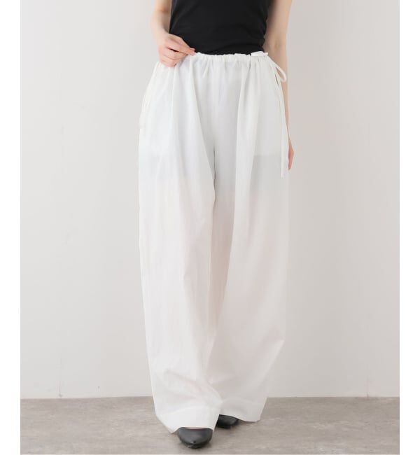  「le / ル サイドドロストリングワイドパンツ」|スラックス|ホワイト
