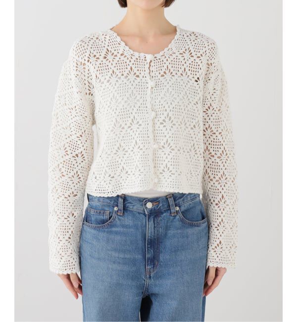 「【洗える】TORRAZZO DONNA/トラッゾドンナ クロシェット カーディガン」|カーディガン|