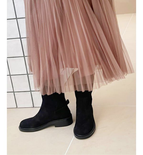 「《WEB限定》Le decore / ル デコレsuede ブーツ」|ロングブーツ|ブラック