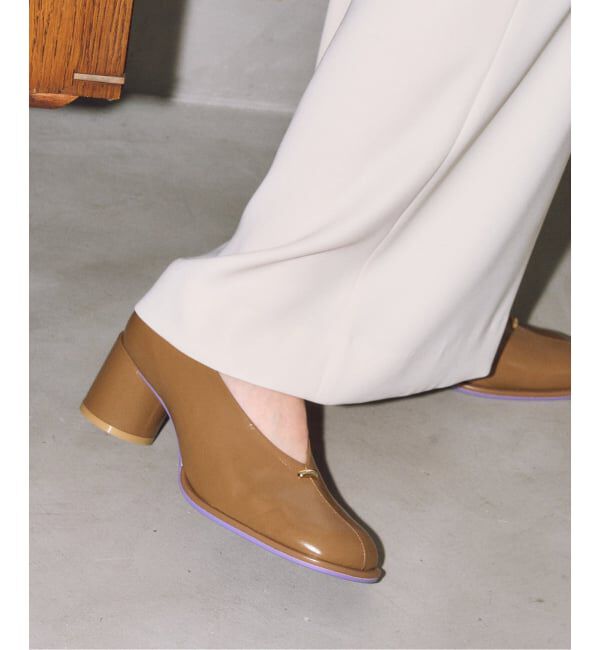 GRISE「《追加》GRISE6cmレザーオブリークハイバンプパンプス」|パンプス|キャメル