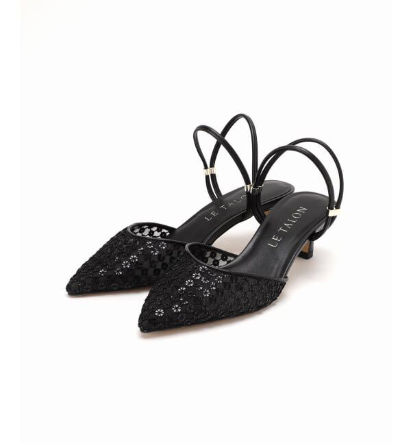  「5cmポインテッドフラワースパンコールミュール」|パンプス|