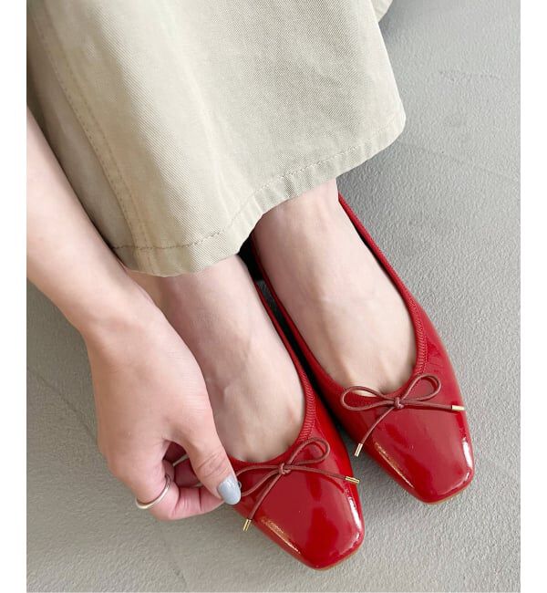  「《追加》3.5cmスクエアバレエパンプス」|パンプス|レッド