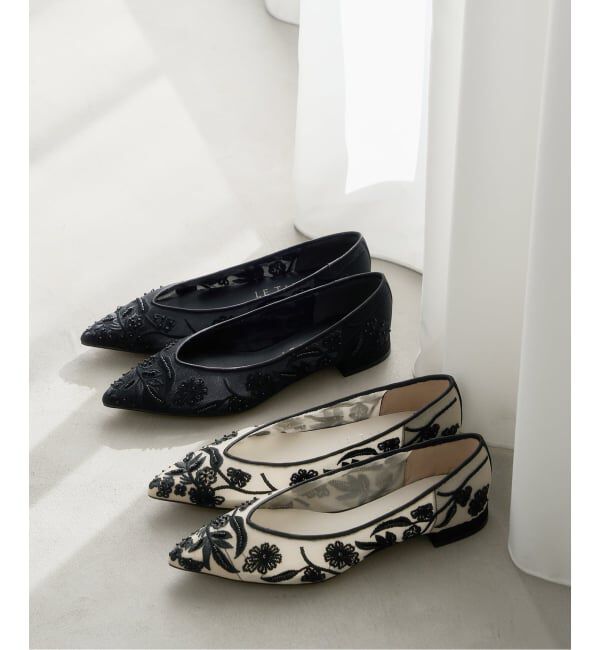  「《追加予約》ポインテッドフラワーエンブロイダリーフラット」|その他|