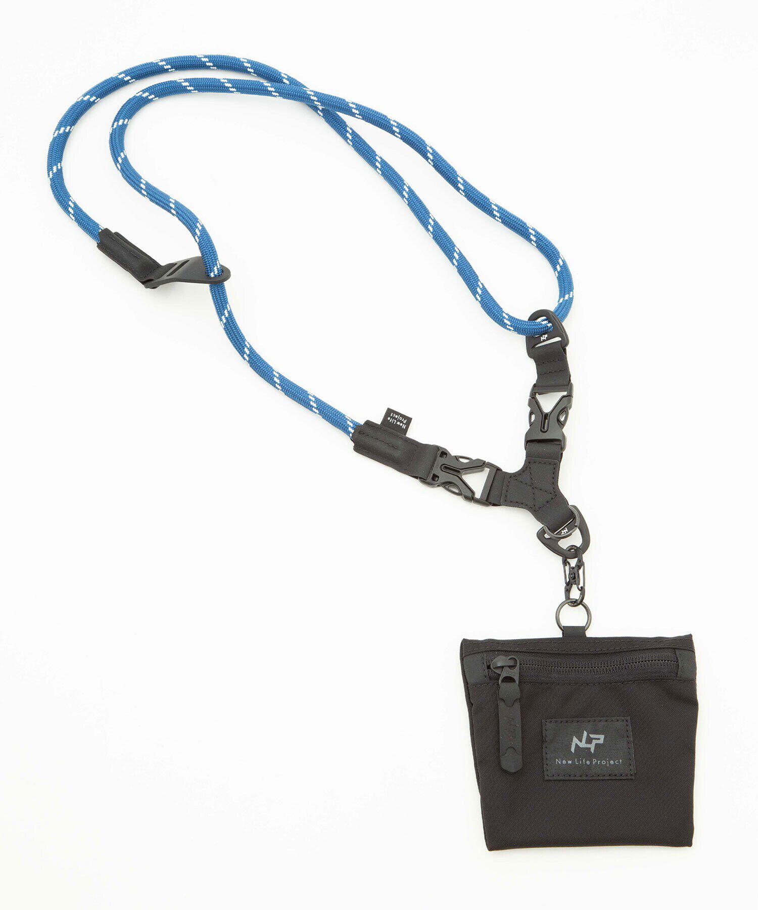 nano･universe「New life Project/別注MULTI STRAP WITH ZIP･ID」|ショルダー・メッセンジャー|ブルー