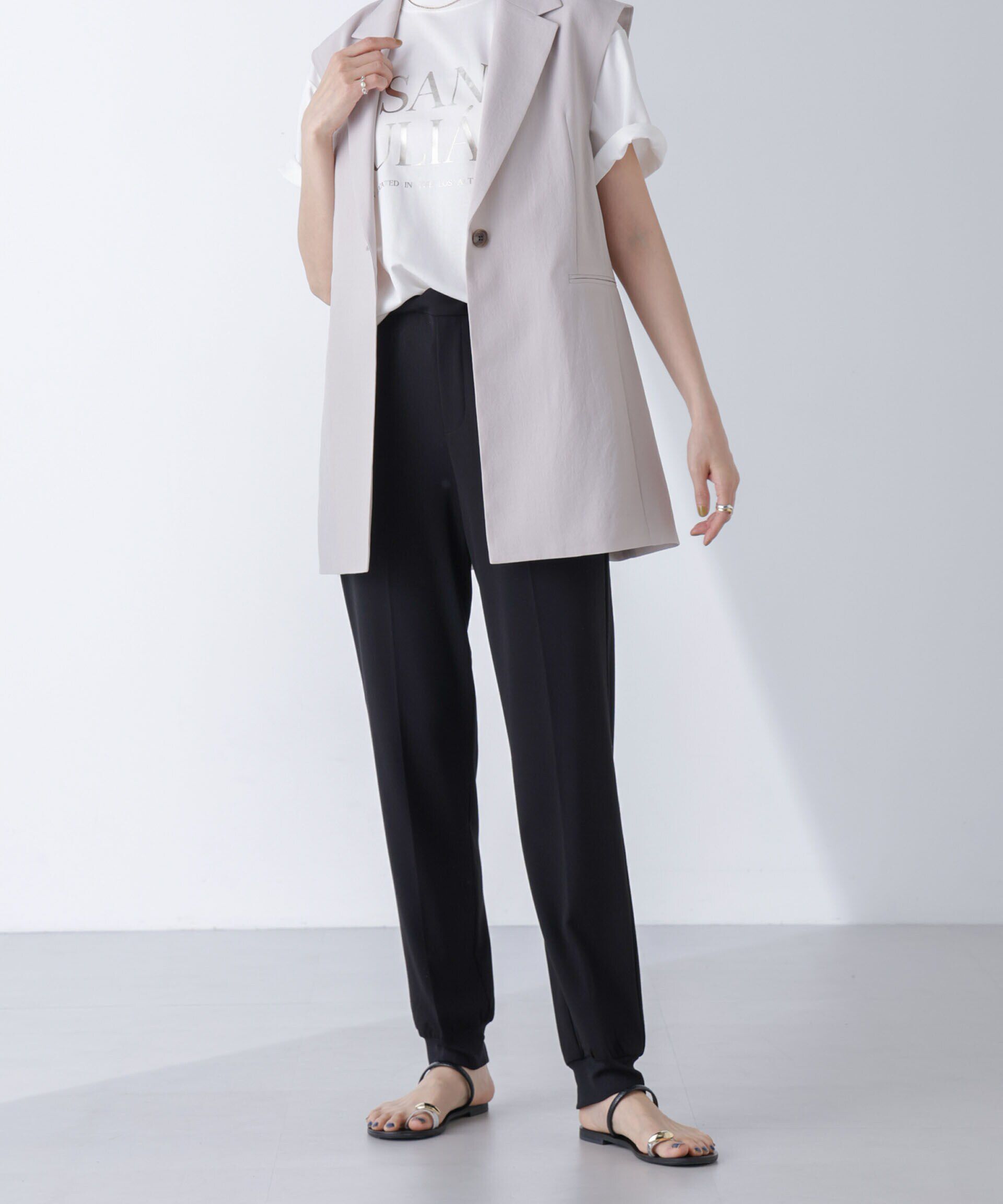 nano･universe「AtPARK＆DAILYWEAR/スリットジョガーパンツ（セットアップ可）」|チノ|