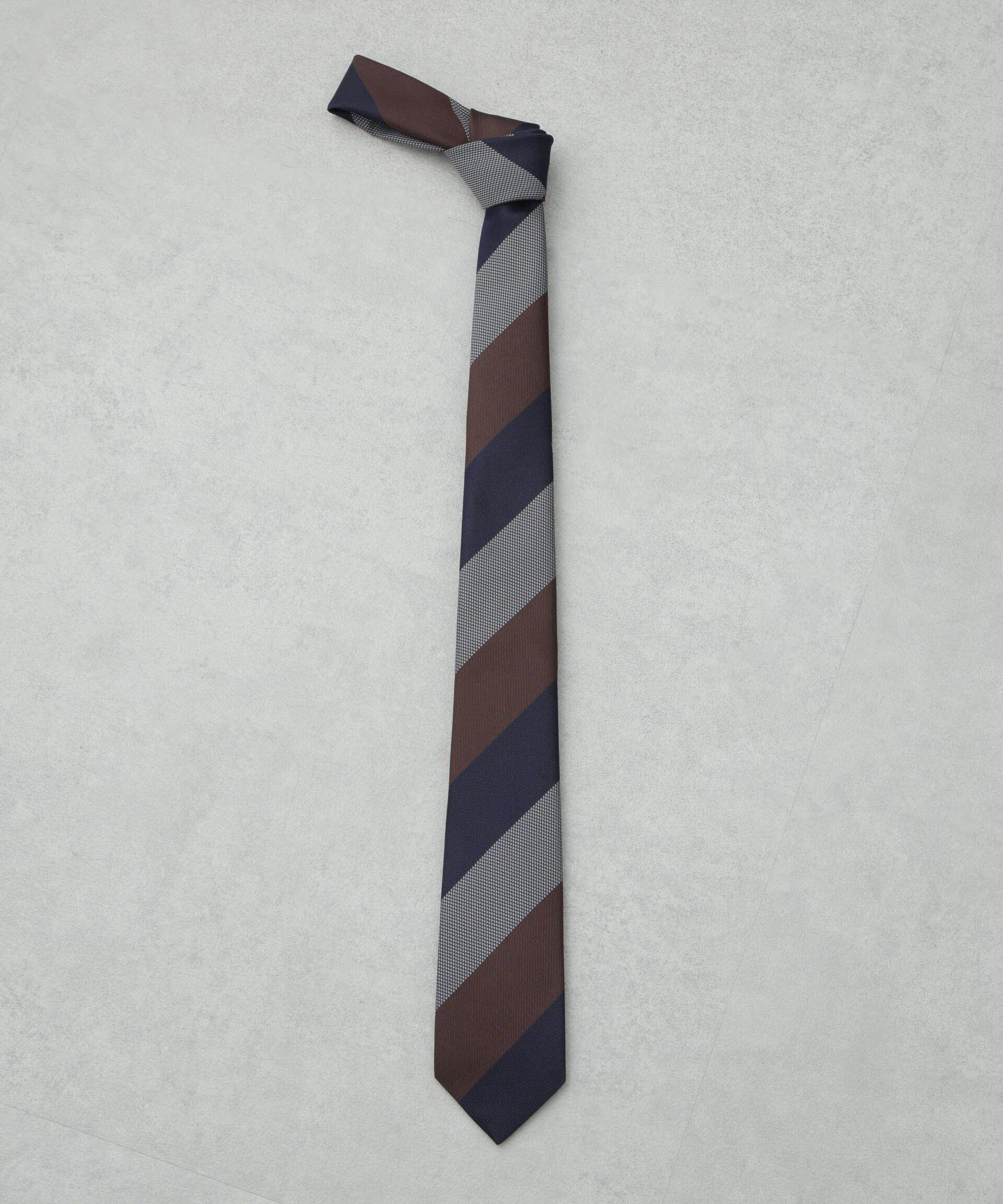 nano･universe「京都ウォッシャブルストライプネクタイ2」|ネクタイ・蝶ネクタイ|ブラウン