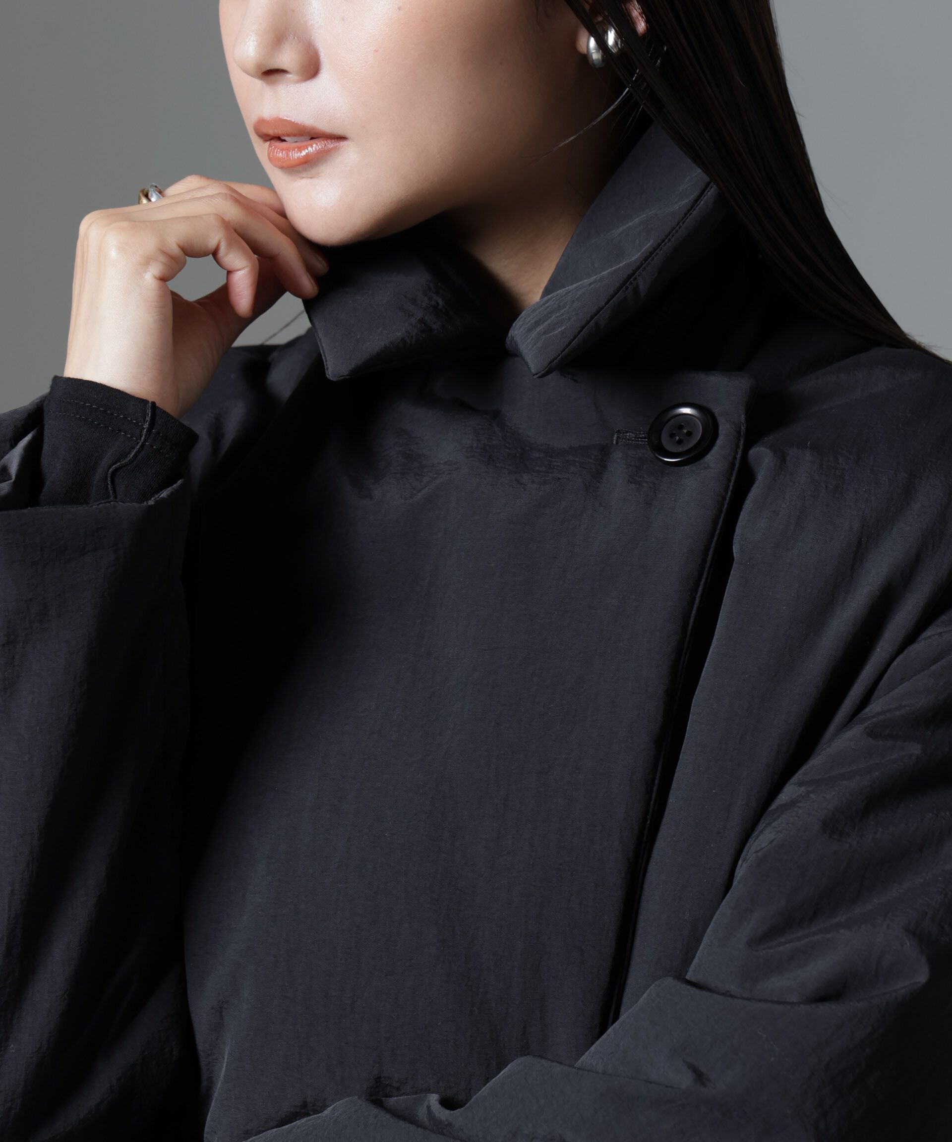 nano･universe「ETHERMALOFT(R)中綿ミドル丈タブルコート」|ブルゾン・スタジャン|