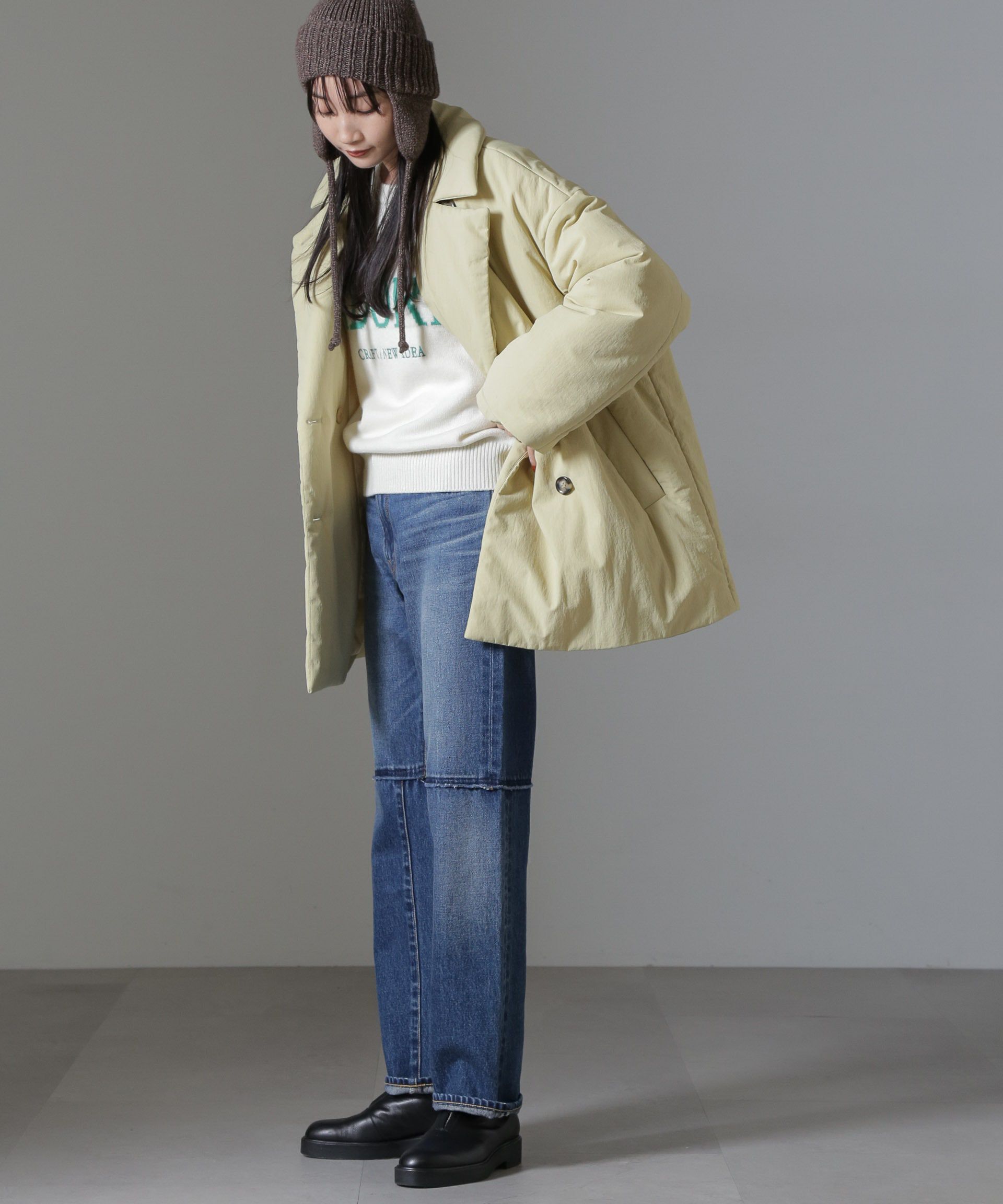 nano･universe「ETHERMALOFT(R)中綿ミドル丈タブルコート」|ブルゾン・スタジャン|