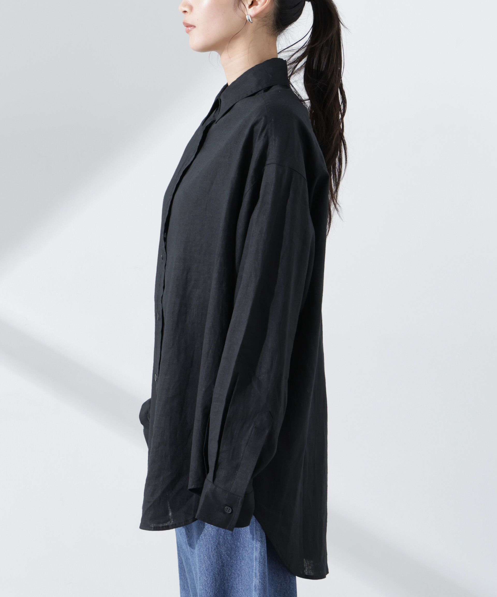 nano･universe「Anti Smell Linen ベーシックワイドシャツ」|シャツ・ブラウス|