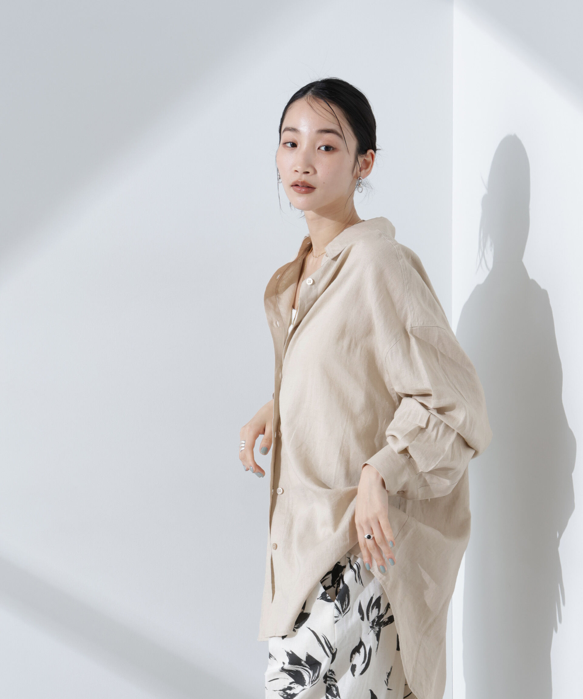 nano･universe「Anti Smell Linen ベーシックワイドシャツ」|シャツ・ブラウス|