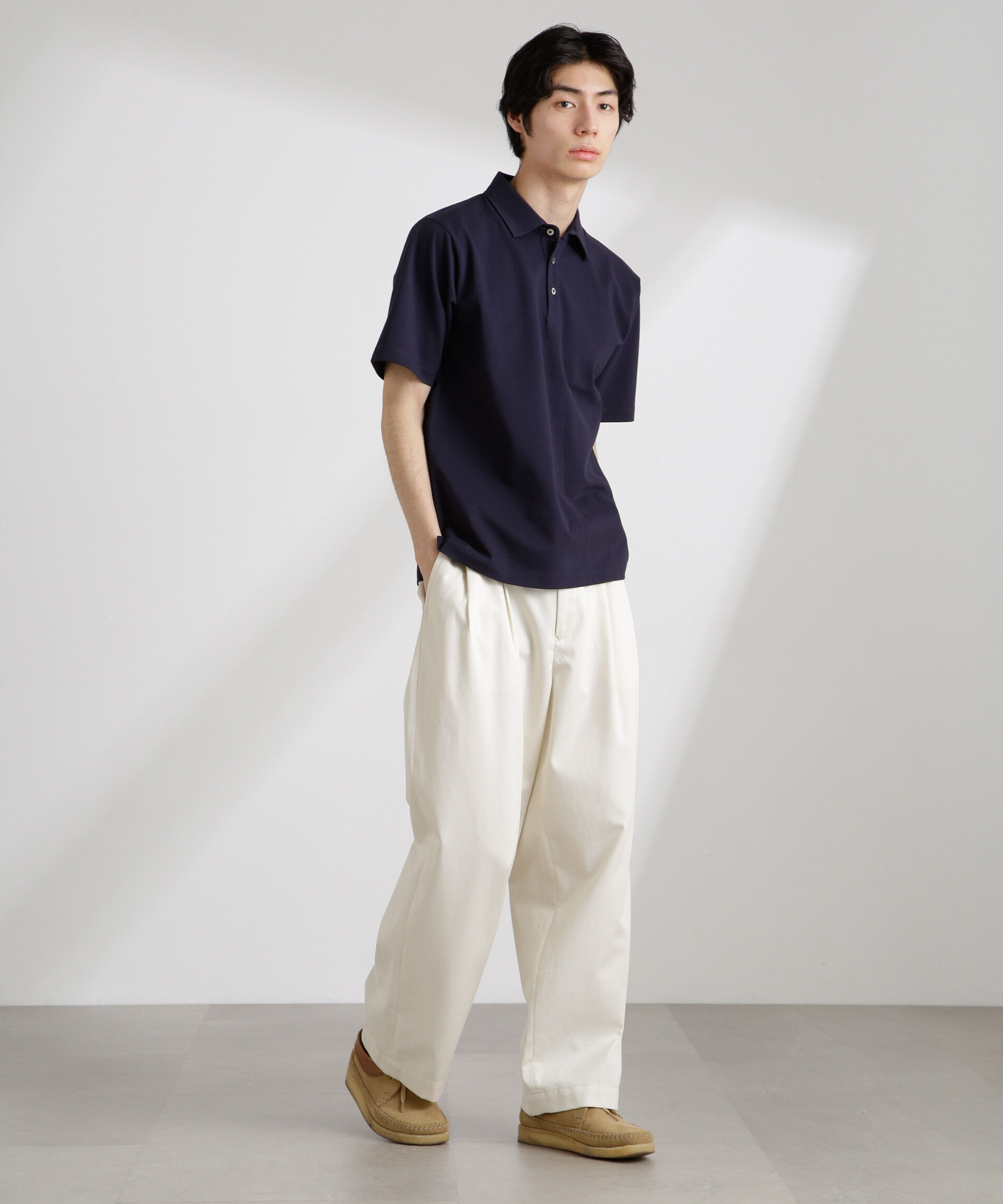 nano･universe「アンチスメル 鹿の子ポロ 半袖」|Tシャツ・カットソー|