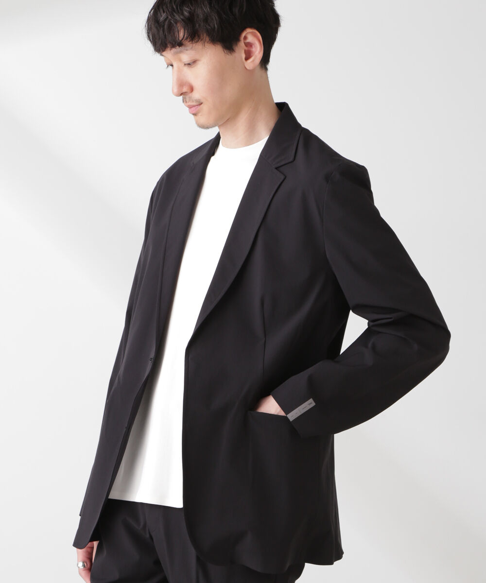 nano･universe「｢EVERLAST｣ テクニカルナイロンジャケット（セットアップ可）」|テーラードジャケット|ブラック