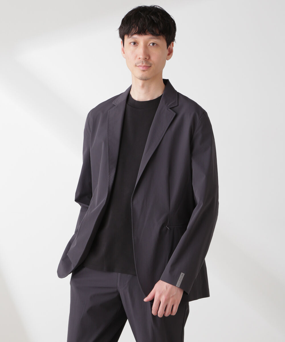 nano･universe「｢EVERLAST｣ テクニカルナイロンジャケット（セットアップ可）」|テーラードジャケット|チャコール3