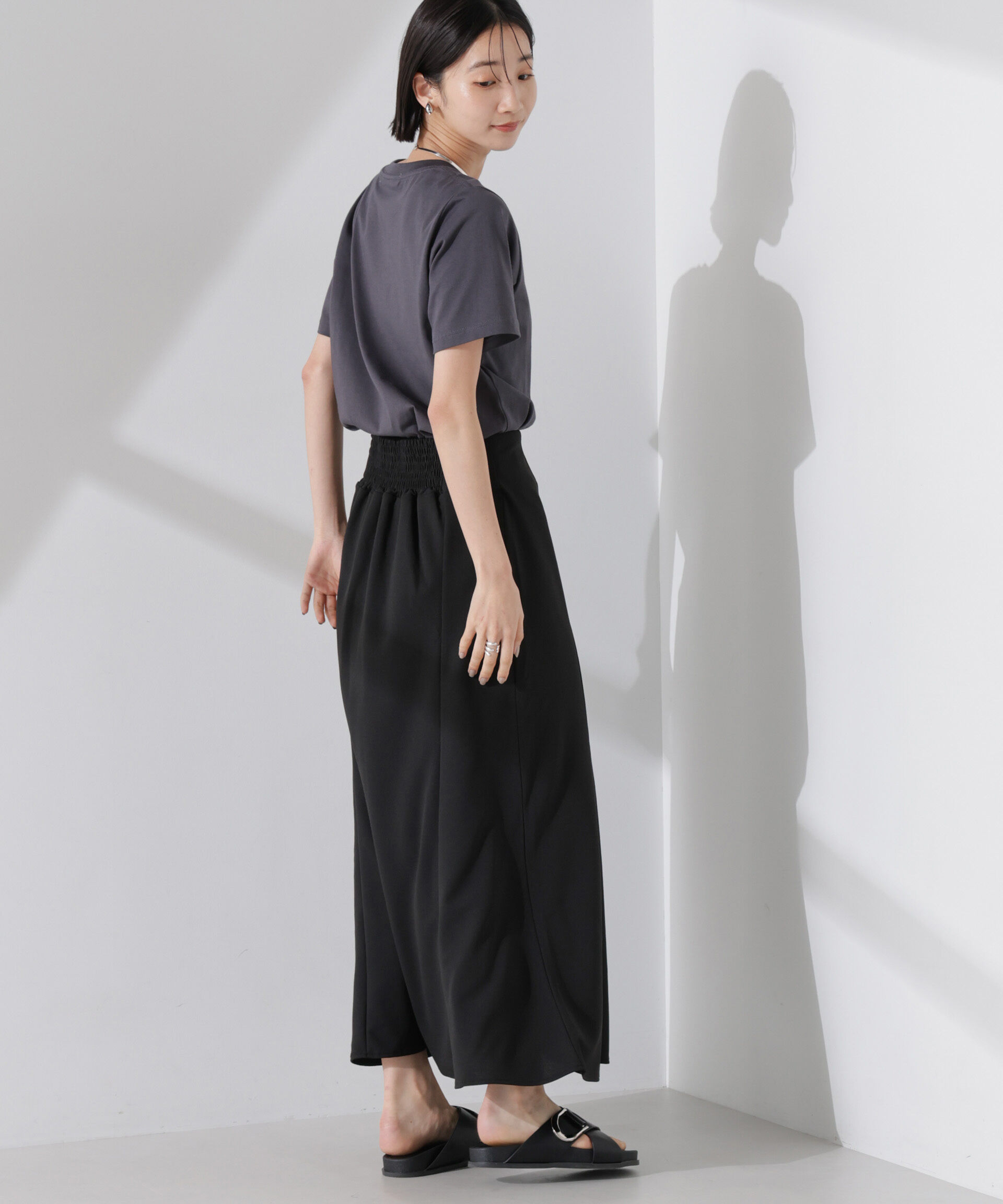 nano･universe「カットジョーゼットフレアスカート（セットアップ可）」|スカート|