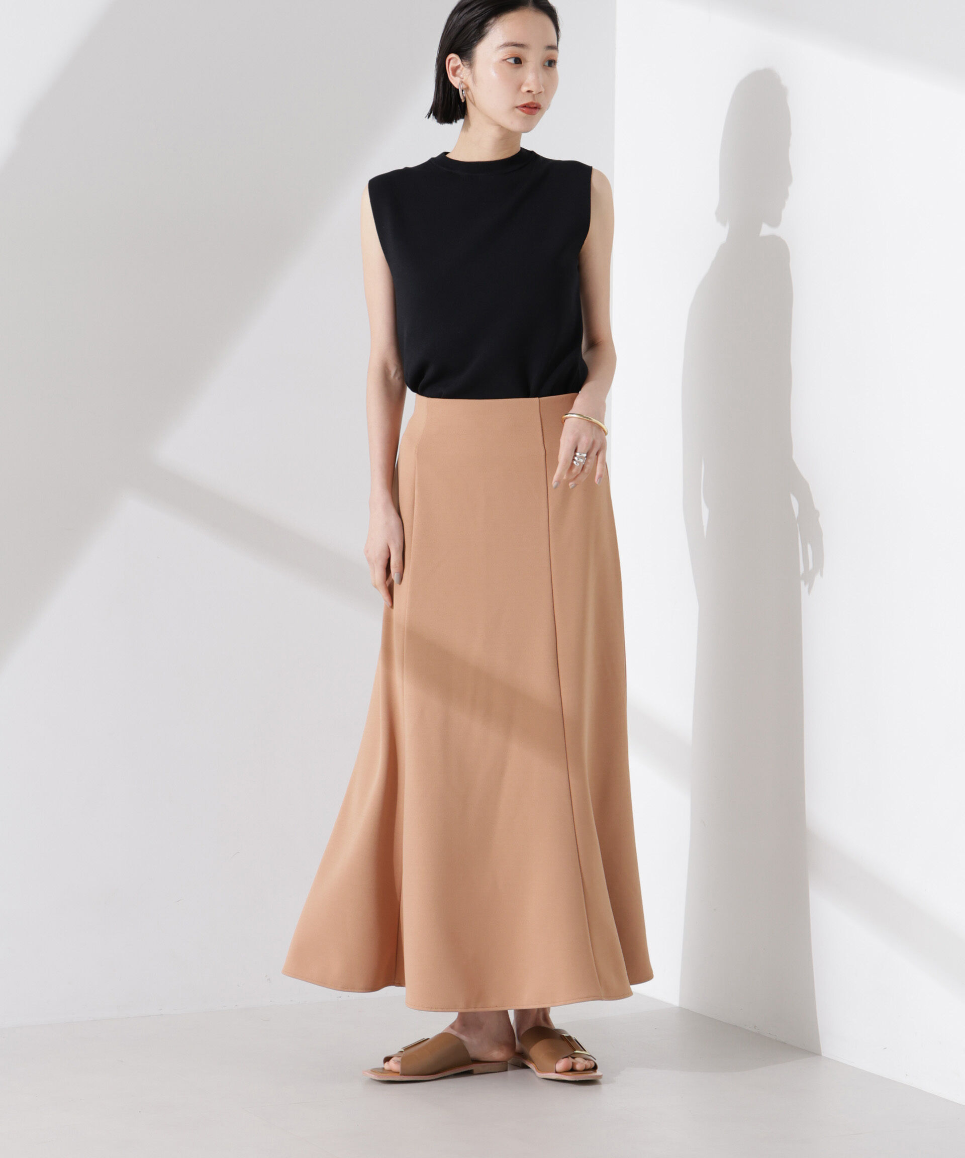 nano･universe「カットジョーゼットフレアスカート（セットアップ可）」|スカート|