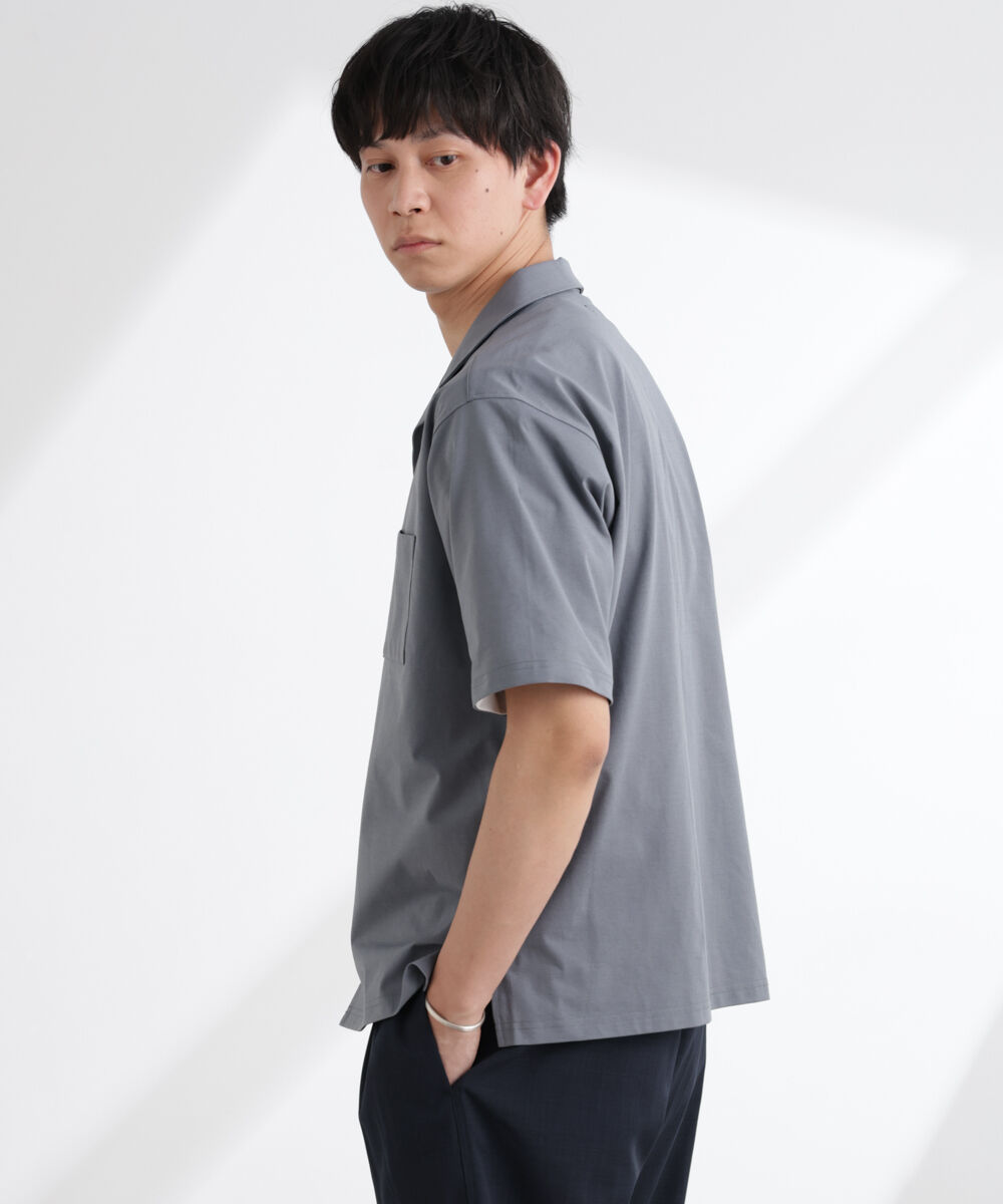 nano･universe「ドライジャージーオープンカラーシャツ 半袖(セットアップ可)」|シャツ・ブラウス|