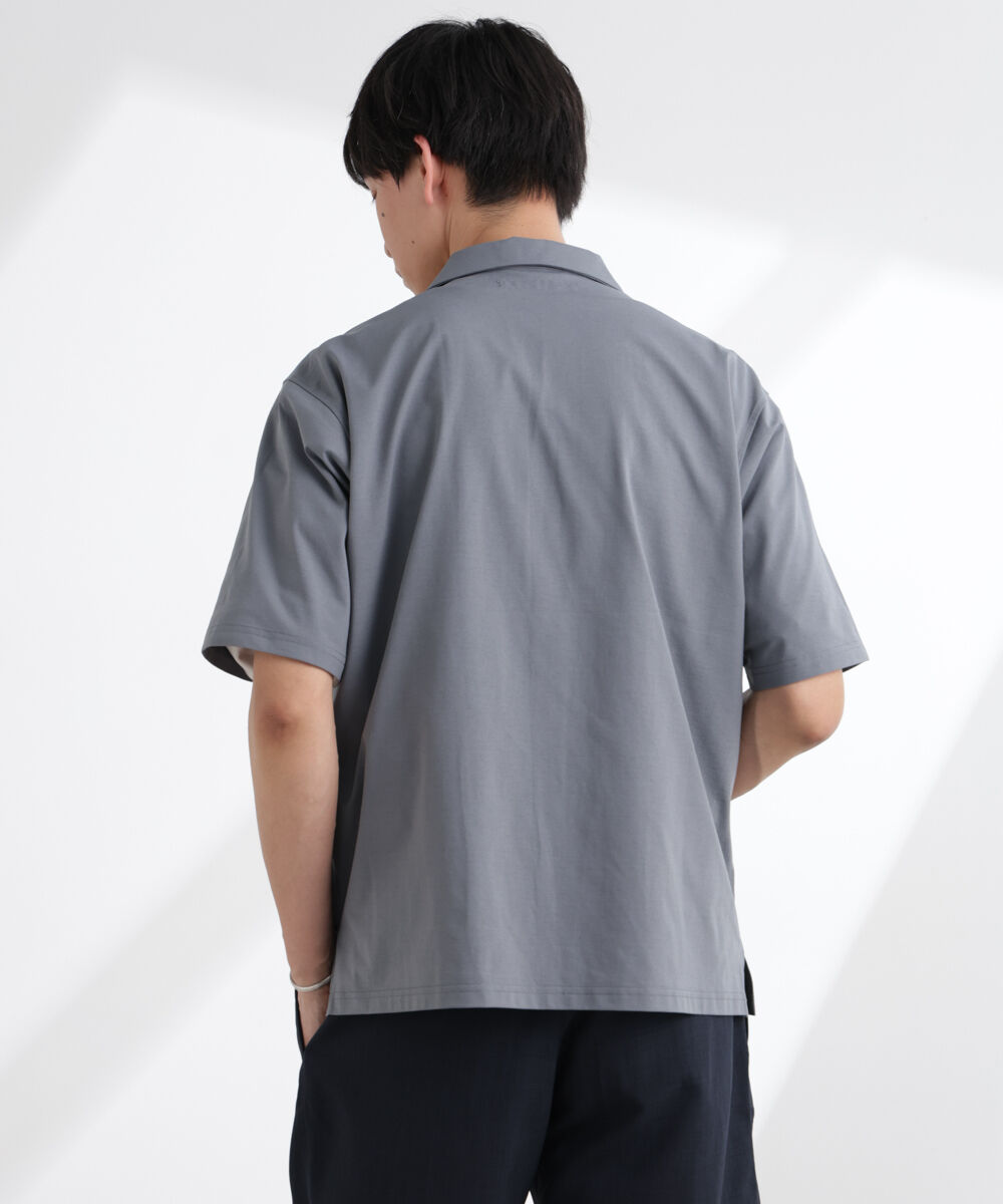 nano･universe「ドライジャージーオープンカラーシャツ 半袖(セットアップ可)」|シャツ・ブラウス|