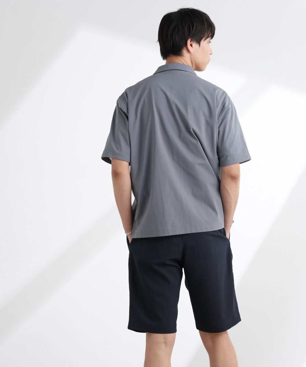nano･universe「ドライジャージーオープンカラーシャツ 半袖(セットアップ可)」|シャツ・ブラウス|
