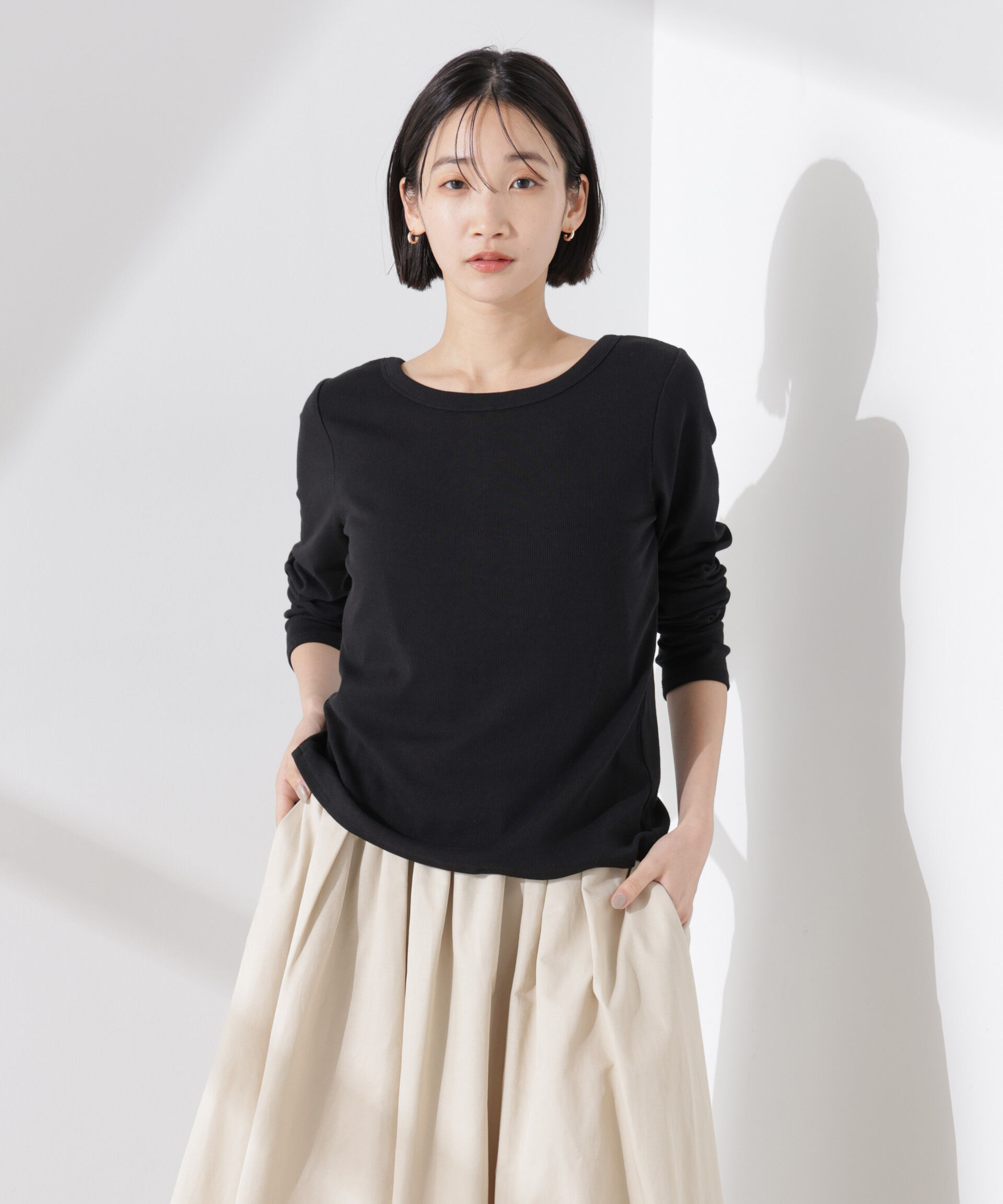 nano･universe「前後2wayクルーネックリブカットカーディガン」|Tシャツ・カットソー|