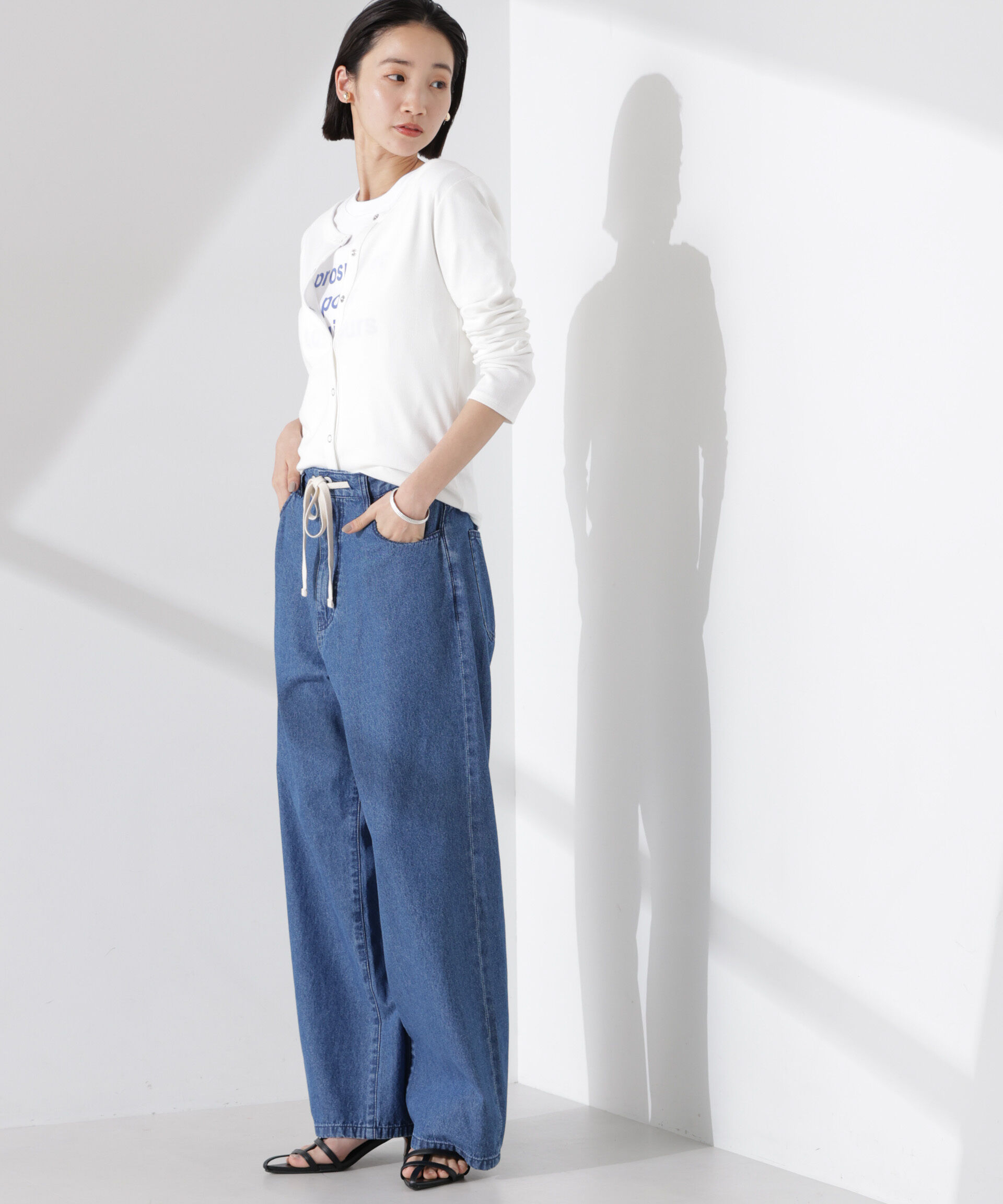 nano･universe「前後2wayクルーネックリブカットカーディガン」|Tシャツ・カットソー|