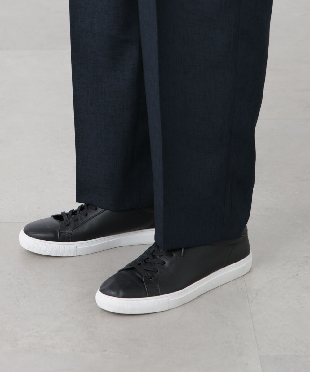 nano･universe「テックリネンリラックスタックテーパードパンツ」|チノ|