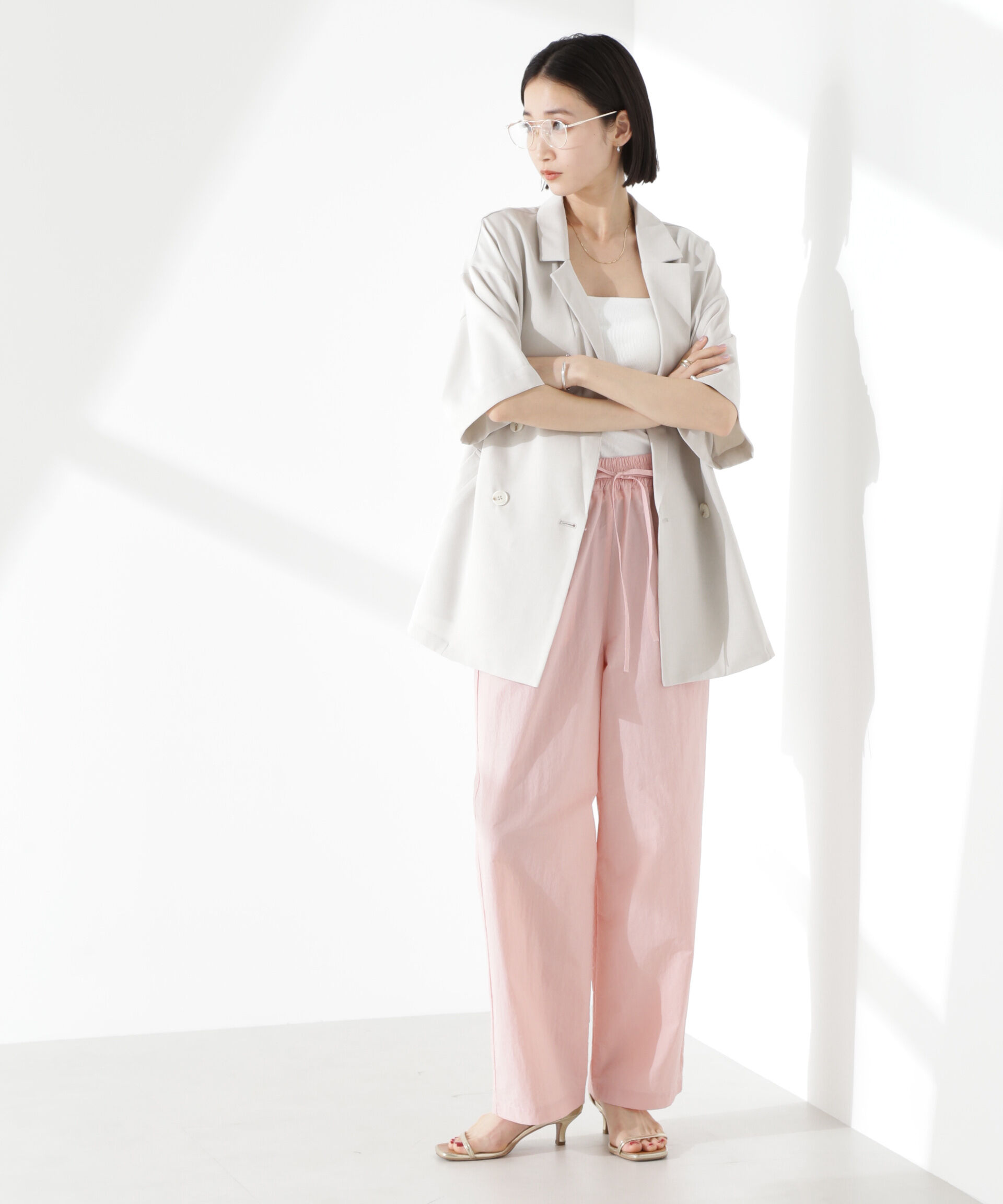 nano･universe「タスランワイドイージーパンツ」|チノ|